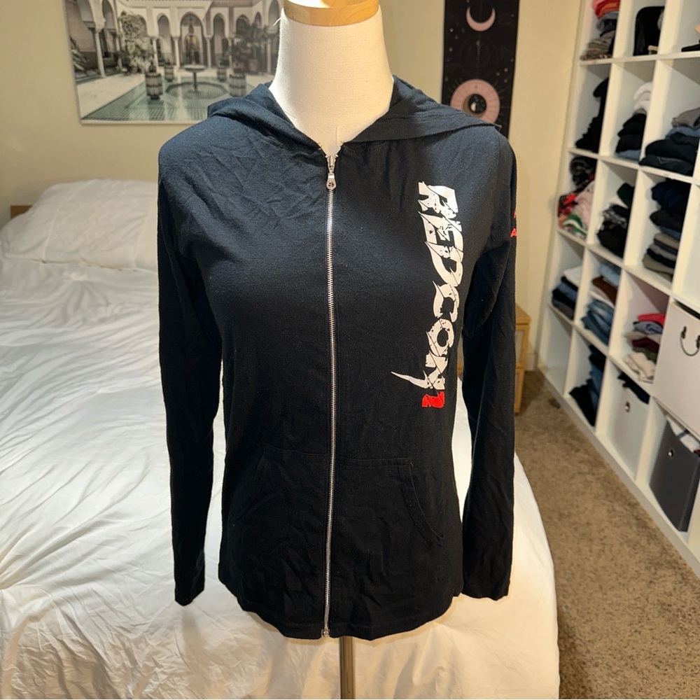 Redcon 1 | Women’s Zip Front Long Sleeve Hoodie Pump Cover Black Lightweight